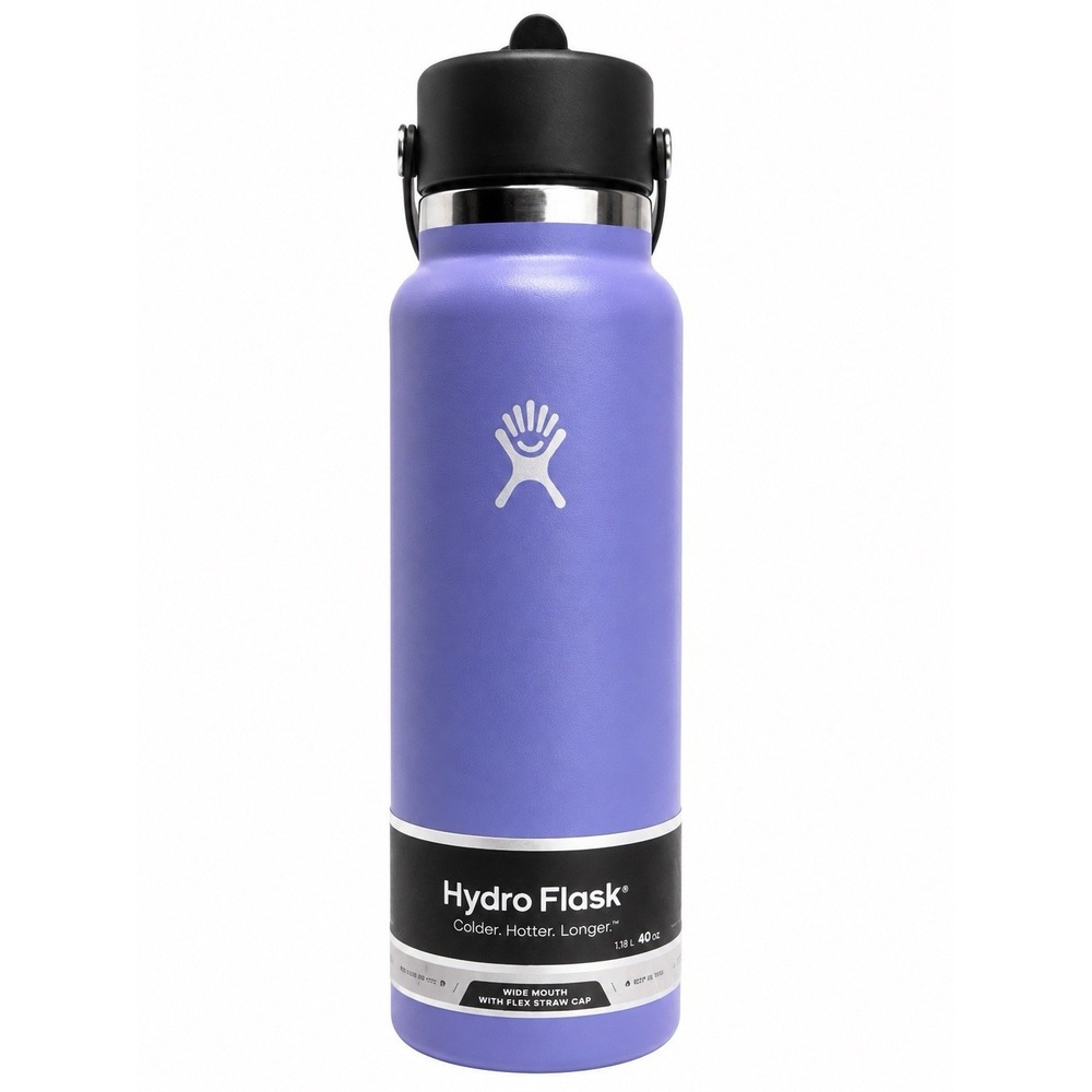 Hydro Flask 40 Oz Wide Flex Straw Cap Bottle - Insulated Stainless Steel Lupine